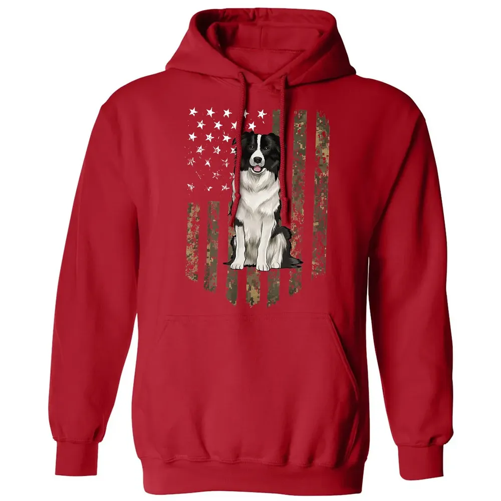 Camo American Flag Border Collie 4th Of July USA Classic Unisex Hoodie - 5