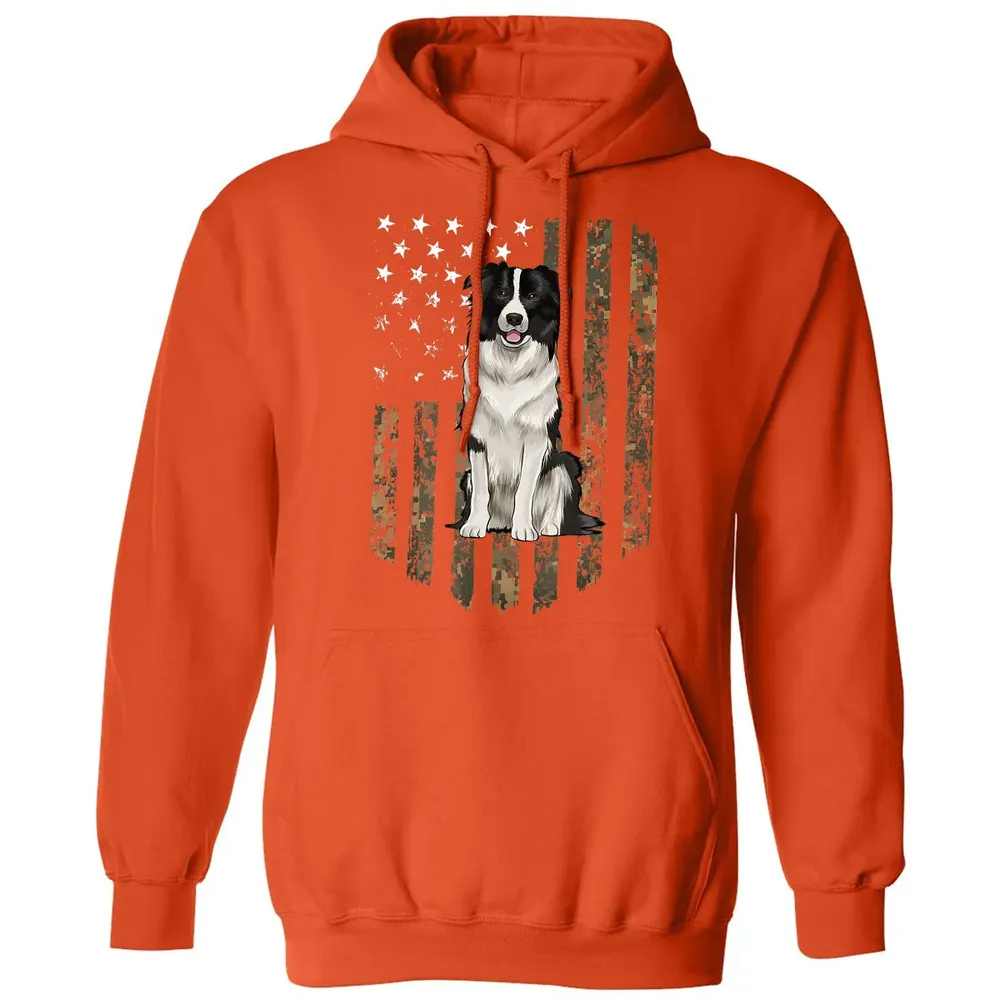 Camo American Flag Border Collie 4th Of July USA Classic Unisex Hoodie - 10