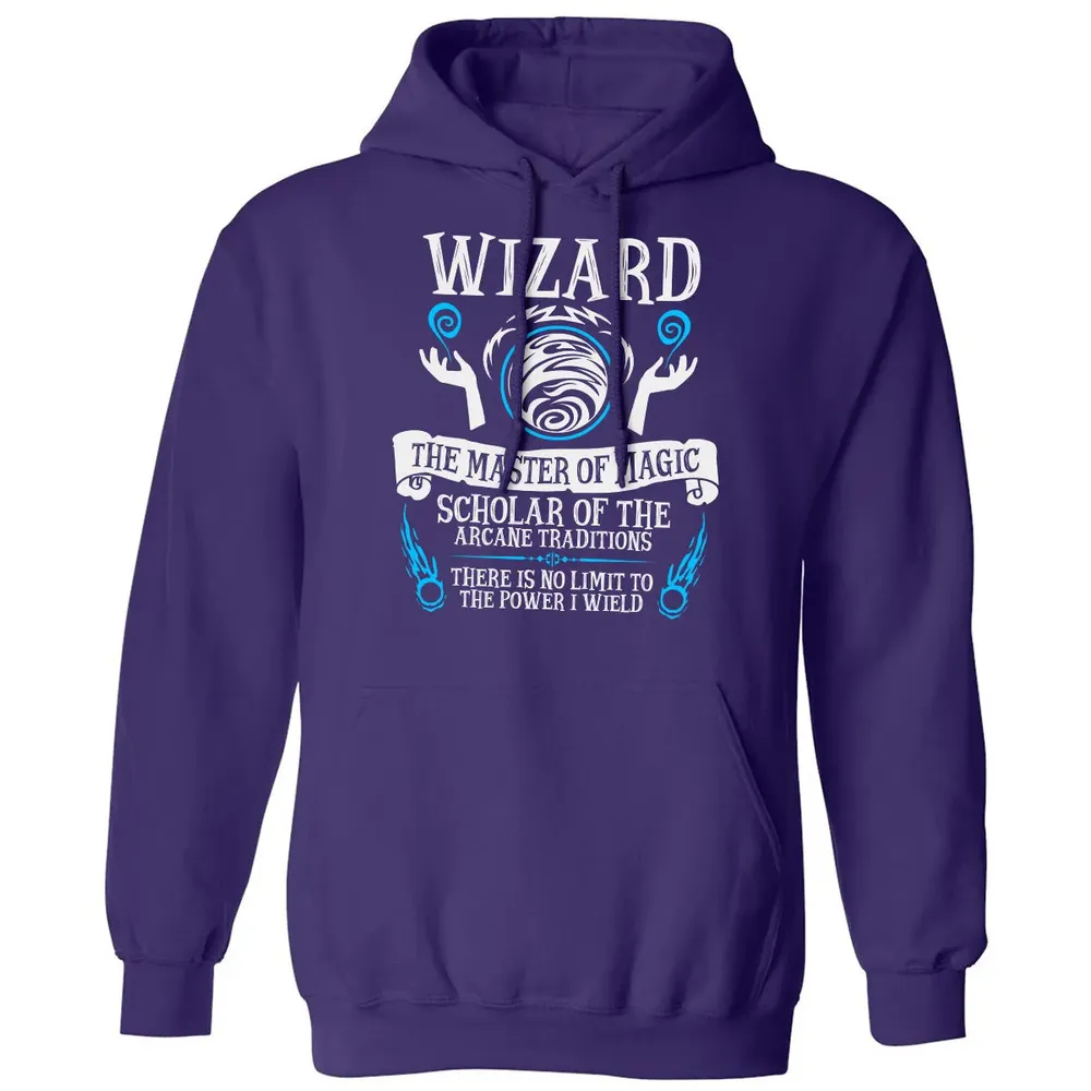 WIZARD, The Master of Magic (White Text) Classic Unisex Hoodie - 6