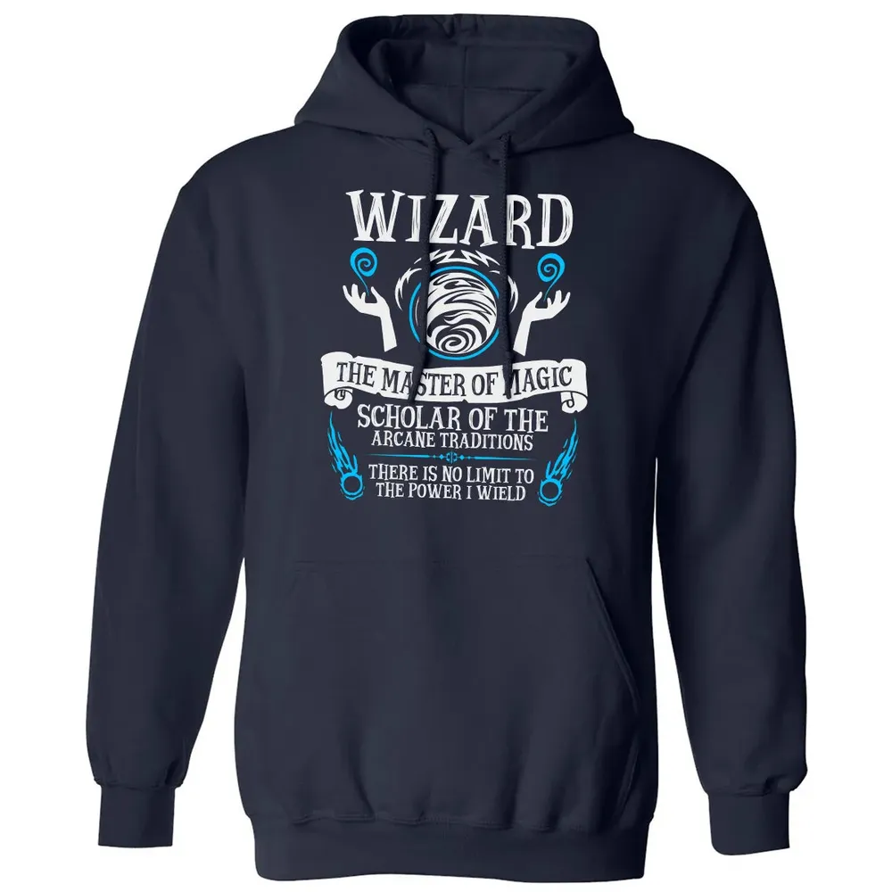 WIZARD, The Master of Magic (White Text) Classic Unisex Hoodie - 2