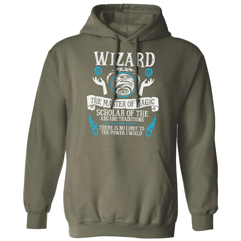 WIZARD, The Master of Magic (White Text) Classic Unisex Hoodie - 4