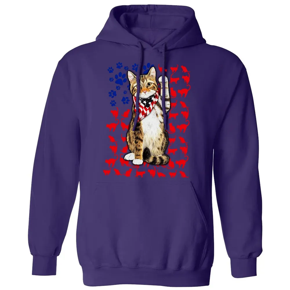 Cat 4th of July Classic Unisex Hoodie - 6