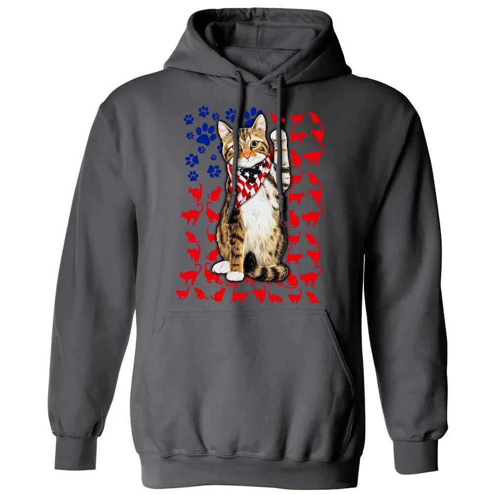 Cat 4th of July Classic Unisex Hoodie - 7