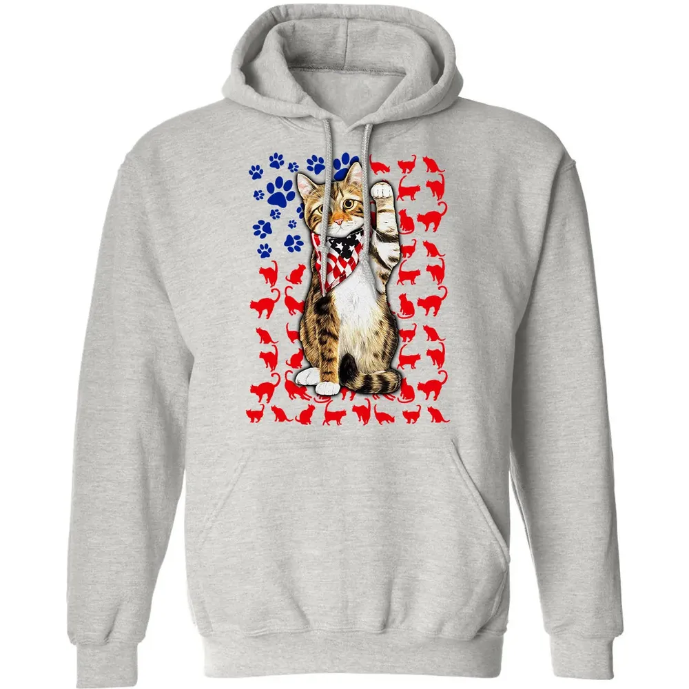 Cat 4th of July Classic Unisex Hoodie - 2