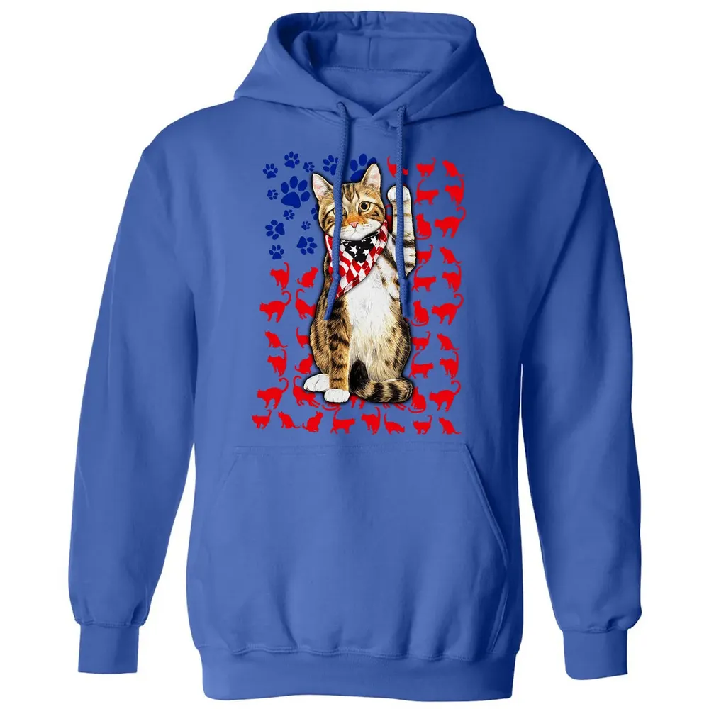 Cat 4th of July Classic Unisex Hoodie - 9