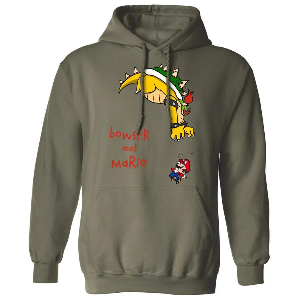 Bowser And Mario Classic Unisex Hoodie - 4
