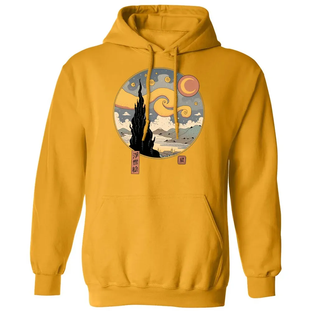 Starry Ukiyo-e Night Classic Unisex Hoodie - 12