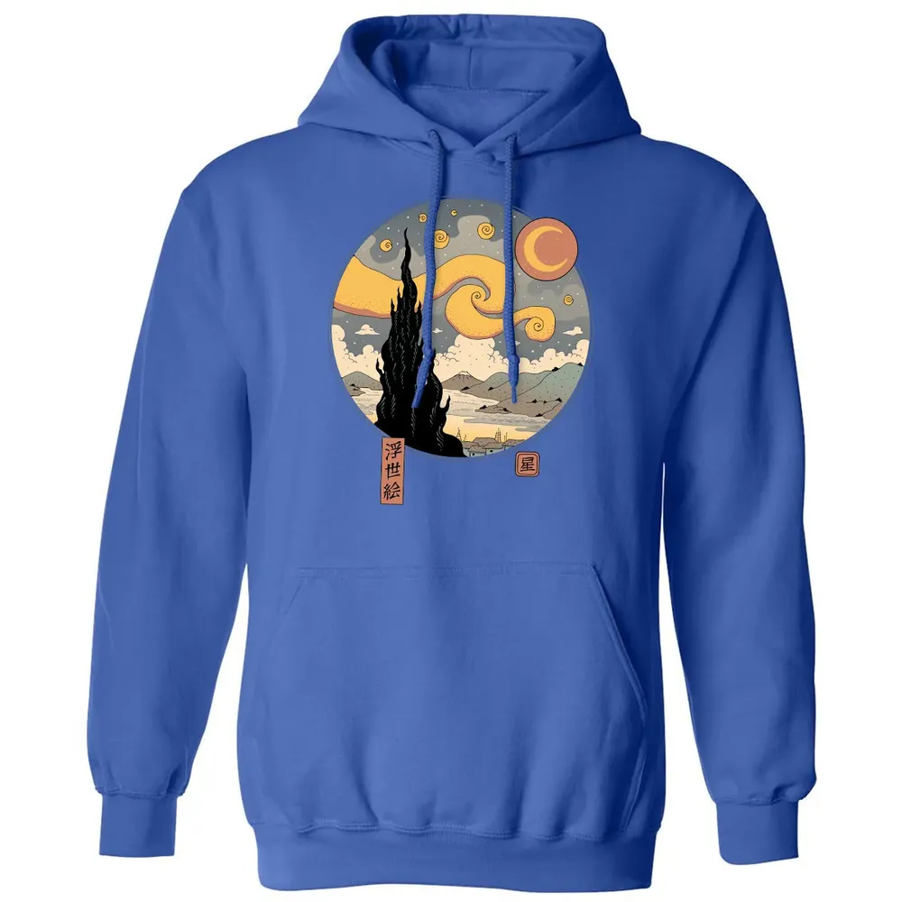 Starry Ukiyo-e Night Classic Unisex Hoodie - 9