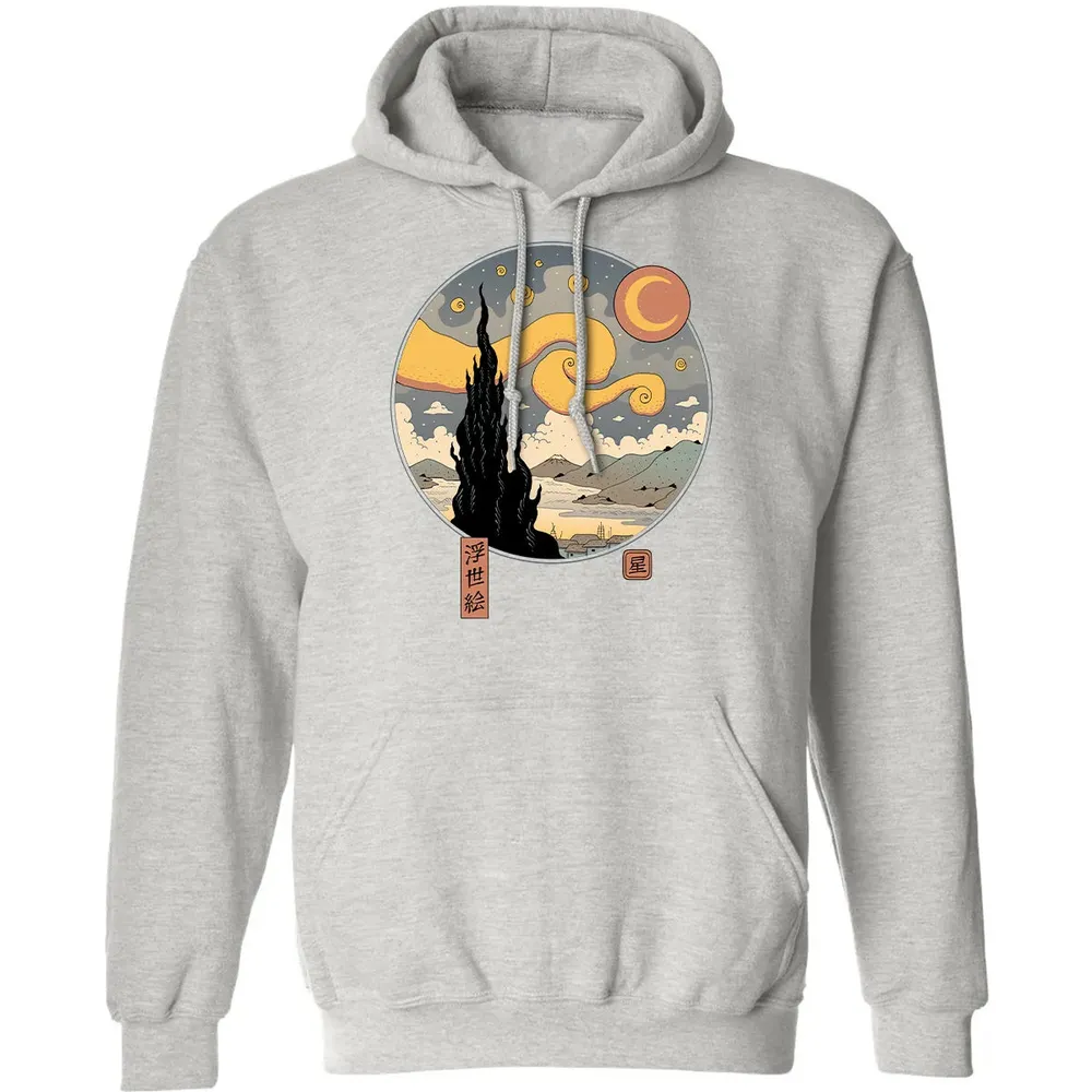 Starry Ukiyo-e Night Classic Unisex Hoodie - 8