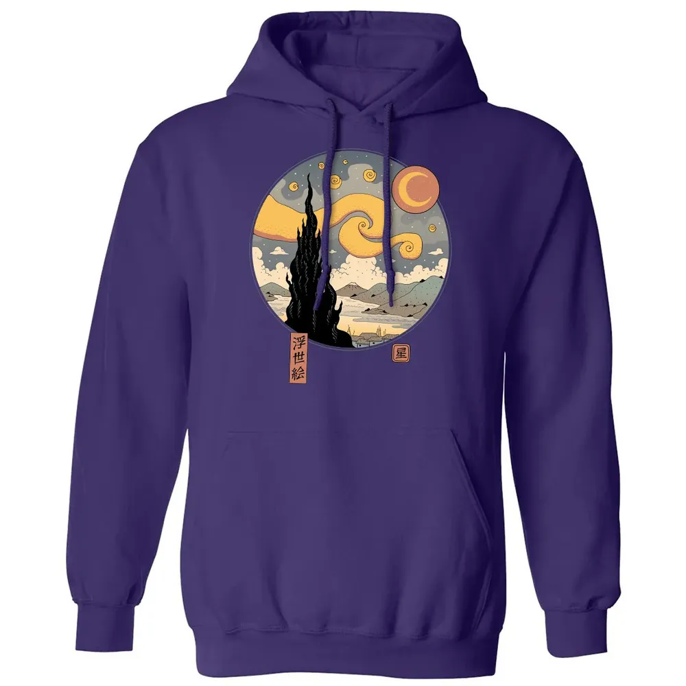 Starry Ukiyo-e Night Classic Unisex Hoodie - 6