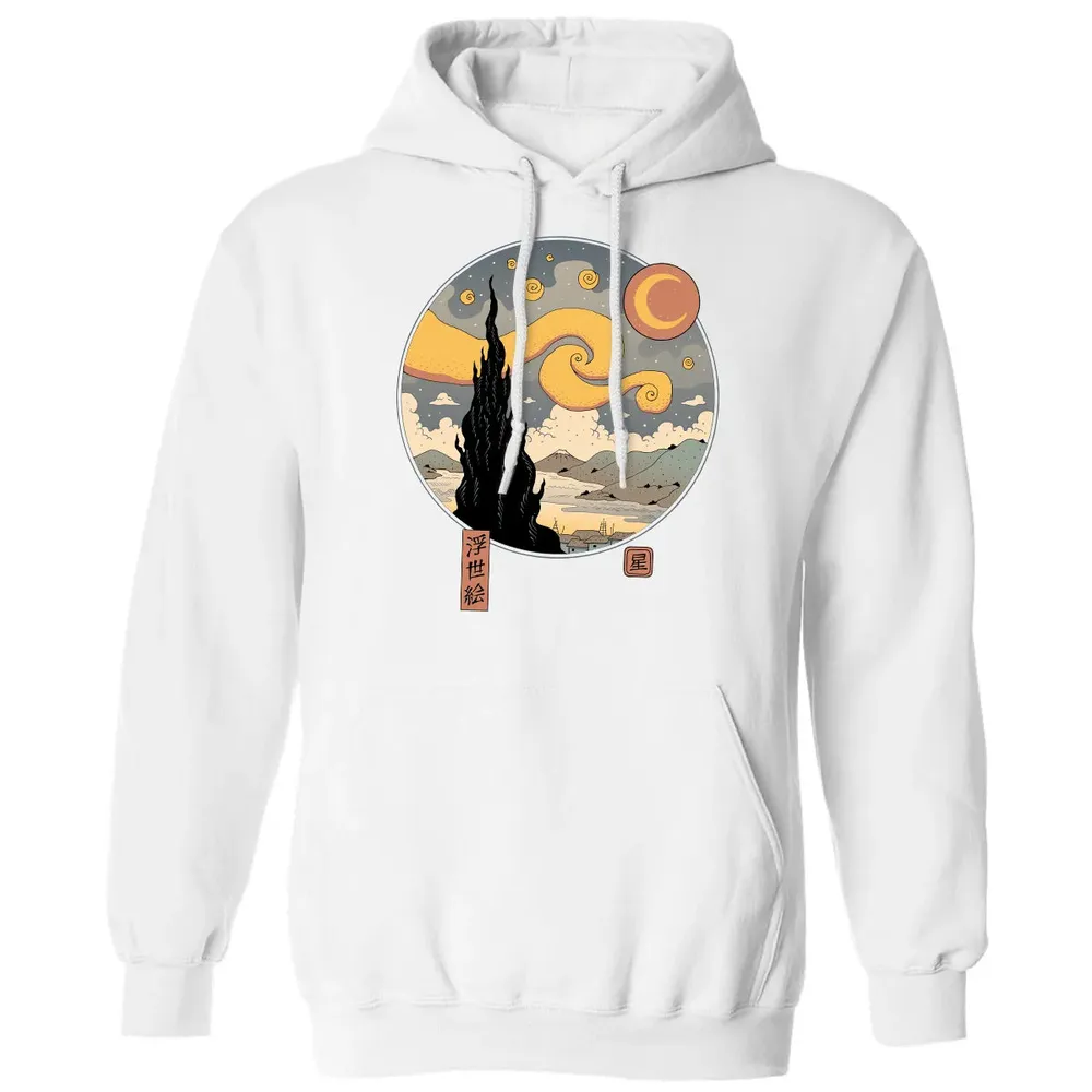 Starry Ukiyo-e Night Classic Unisex Hoodie - 11