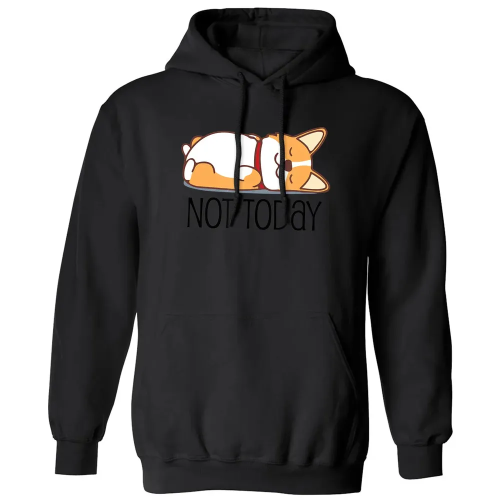 Cute Corgi Gift Funny Dog Lover Not Today Lazy Animal Classic Unisex Hoodie - 11