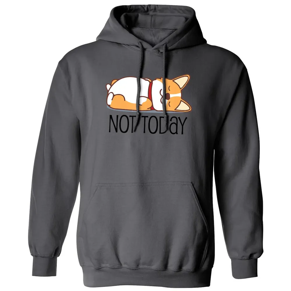 Cute Corgi Gift Funny Dog Lover Not Today Lazy Animal Classic Unisex Hoodie - 7