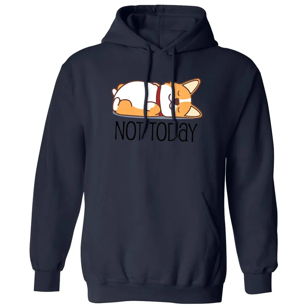 Cute Corgi Gift Funny Dog Lover Not Today Lazy Animal Classic Unisex Hoodie - 8