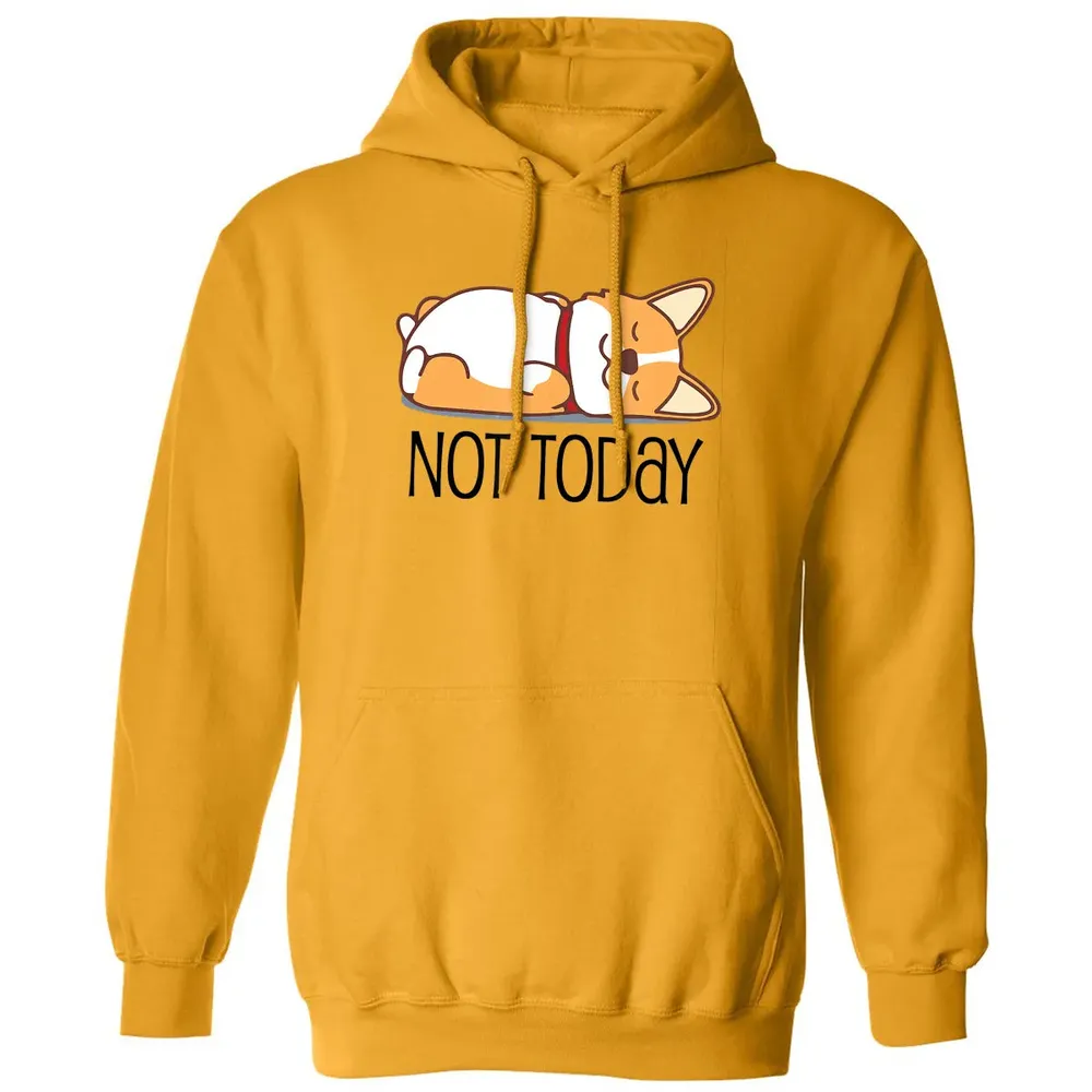 Cute Corgi Gift Funny Dog Lover Not Today Lazy Animal Classic Unisex Hoodie - 12