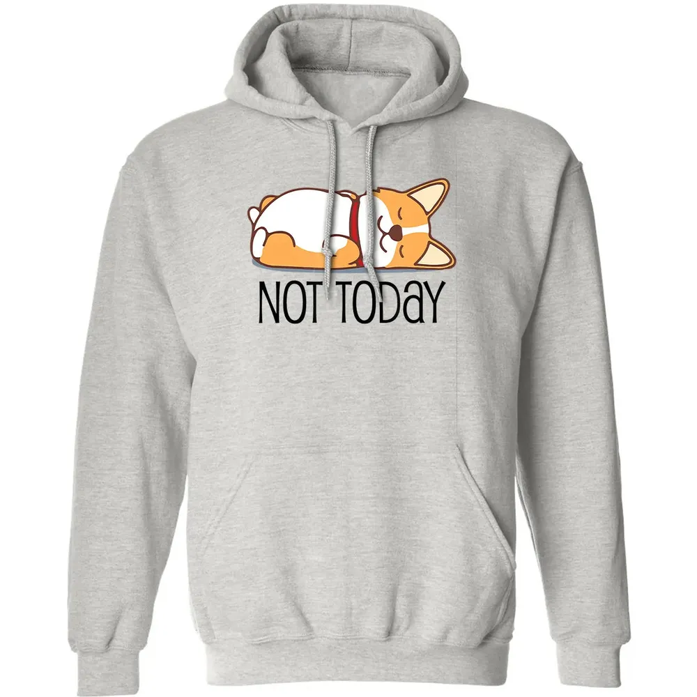 Cute Corgi Gift Funny Dog Lover Not Today Lazy Animal Classic Unisex Hoodie - 2