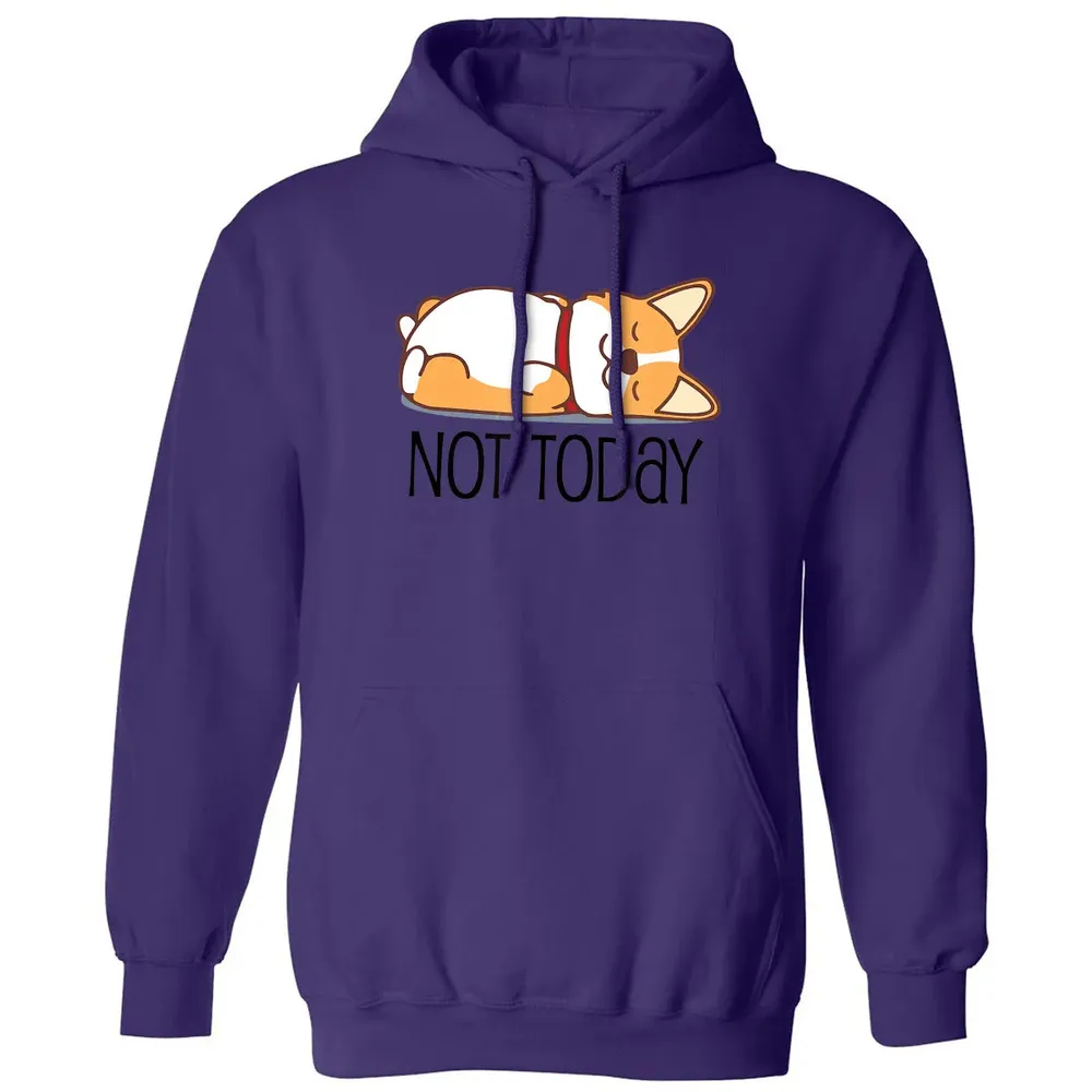 Cute Corgi Gift Funny Dog Lover Not Today Lazy Animal Classic Unisex Hoodie - 6