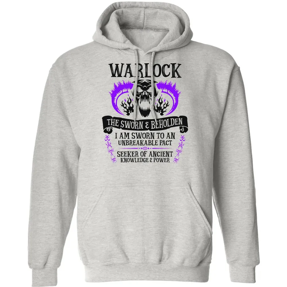 WARLOCK, THE SWORN AND BEHOLDEN (Black Text) Classic Unisex Hoodie - 2