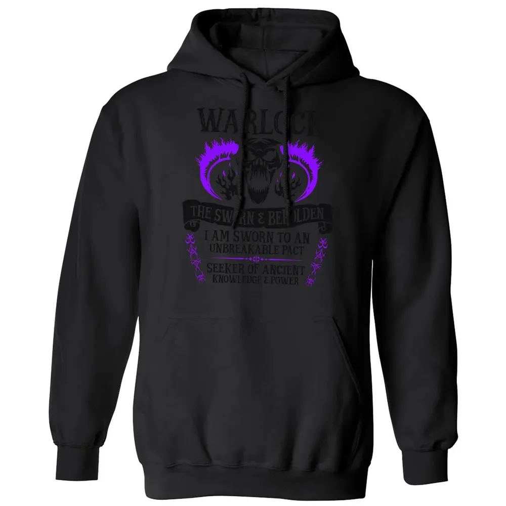 WARLOCK, THE SWORN AND BEHOLDEN (Black Text) Classic Unisex Hoodie - 11