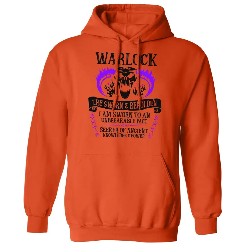 WARLOCK, THE SWORN AND BEHOLDEN (Black Text) Classic Unisex Hoodie - 10