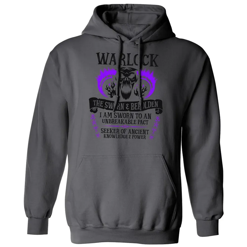 WARLOCK, THE SWORN AND BEHOLDEN (Black Text) Classic Unisex Hoodie - 7