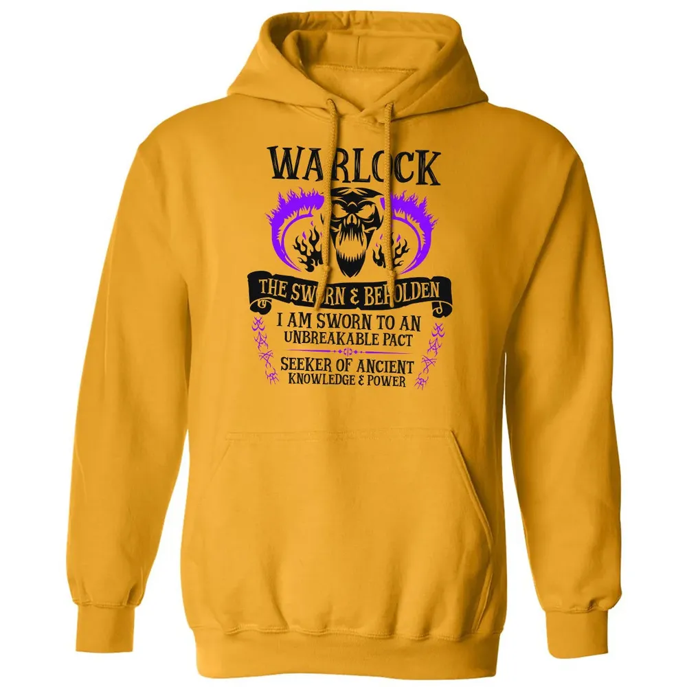 WARLOCK, THE SWORN AND BEHOLDEN (Black Text) Classic Unisex Hoodie - 12