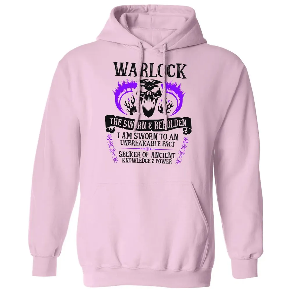 WARLOCK, THE SWORN AND BEHOLDEN (Black Text) Classic Unisex Hoodie - 3