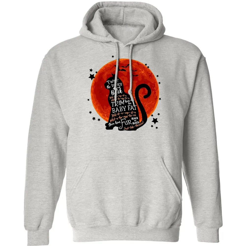 Black Cat Halloween Moon Classic Unisex Hoodie - 2