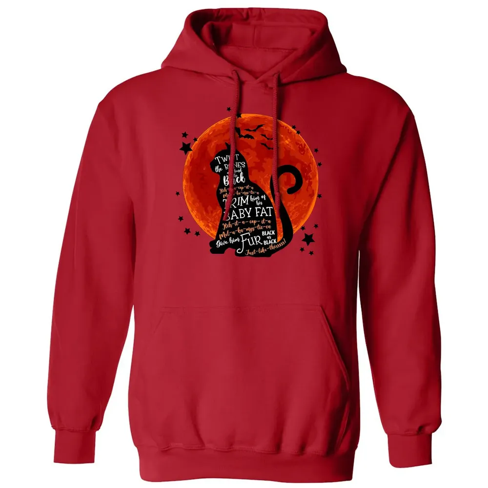 Black Cat Halloween Moon Classic Unisex Hoodie - 5
