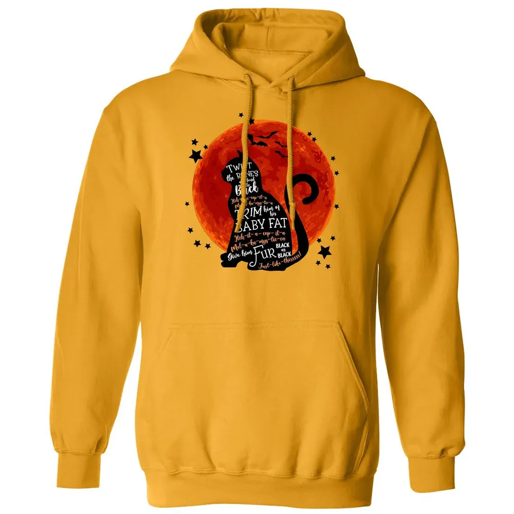 Black Cat Halloween Moon Classic Unisex Hoodie - 12