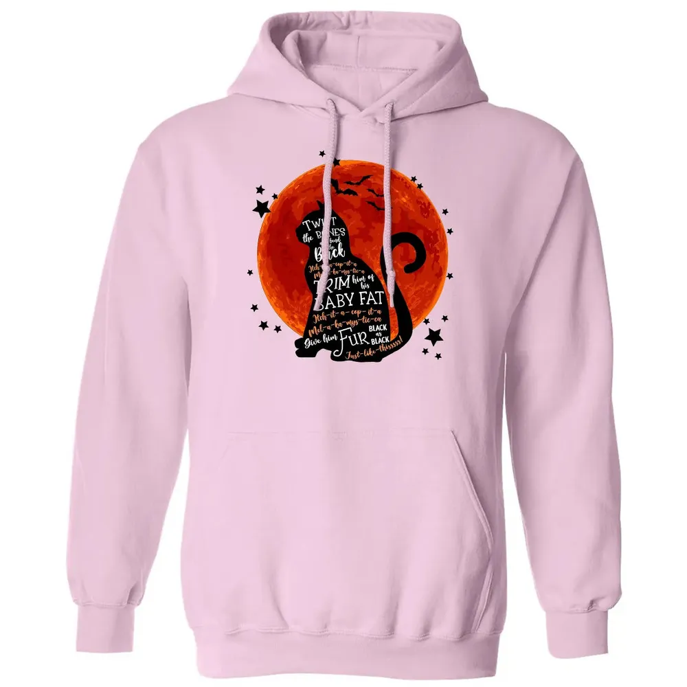 Black Cat Halloween Moon Classic Unisex Hoodie - 3