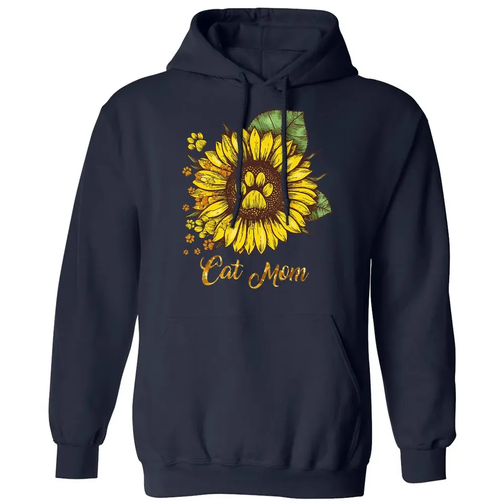 Sunflower Cat men woman  Cat Mom Classic Unisex Hoodie - 2