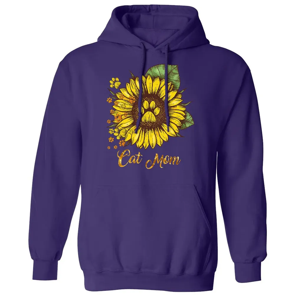 Sunflower Cat men woman  Cat Mom Classic Unisex Hoodie - 6