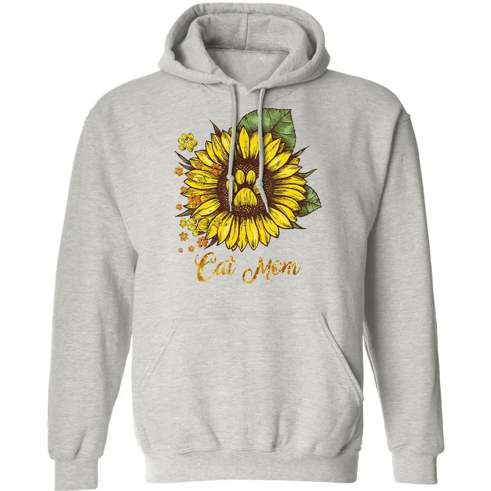Sunflower Cat men woman  Cat Mom Classic Unisex Hoodie - 8