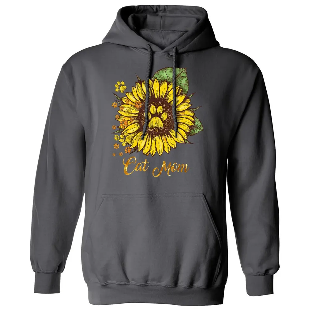 Sunflower Cat men woman  Cat Mom Classic Unisex Hoodie - 7