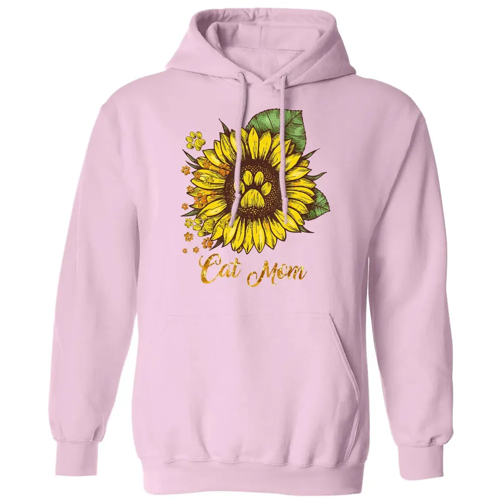 Sunflower Cat men woman  Cat Mom Classic Unisex Hoodie - 3