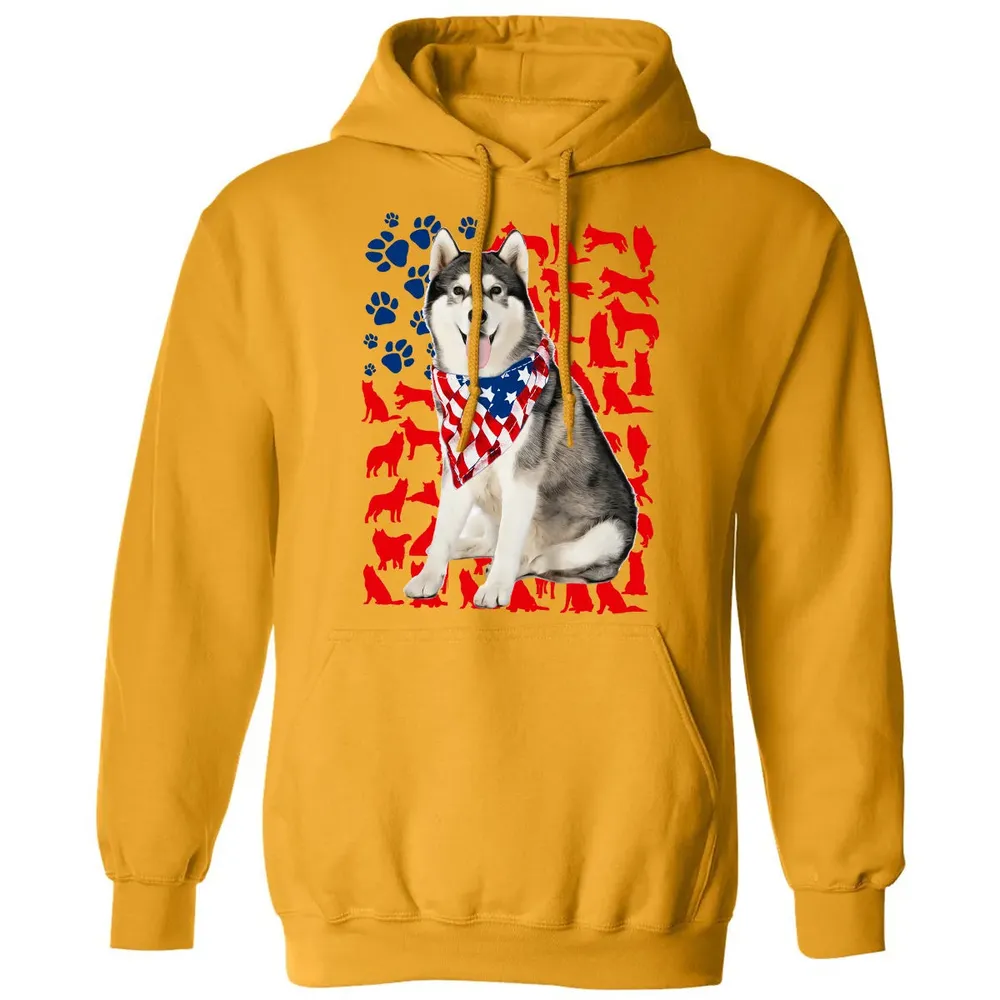 Husky 4th Of July Classic Unisex Hoodie - 12
