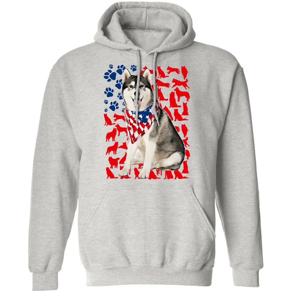 Husky 4th Of July Classic Unisex Hoodie - 2