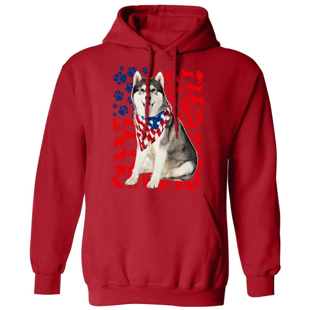 Husky 4th Of July Classic Unisex Hoodie - 5