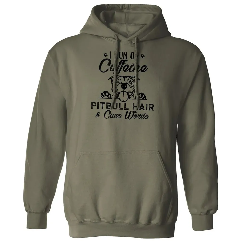 I Run On Caffeine Pitbull Hair And Cuss Words Classic Unisex Hoodie - 4