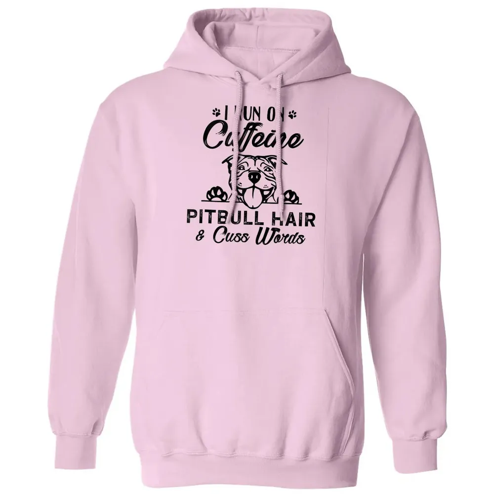 I Run On Caffeine Pitbull Hair And Cuss Words Classic Unisex Hoodie - 3