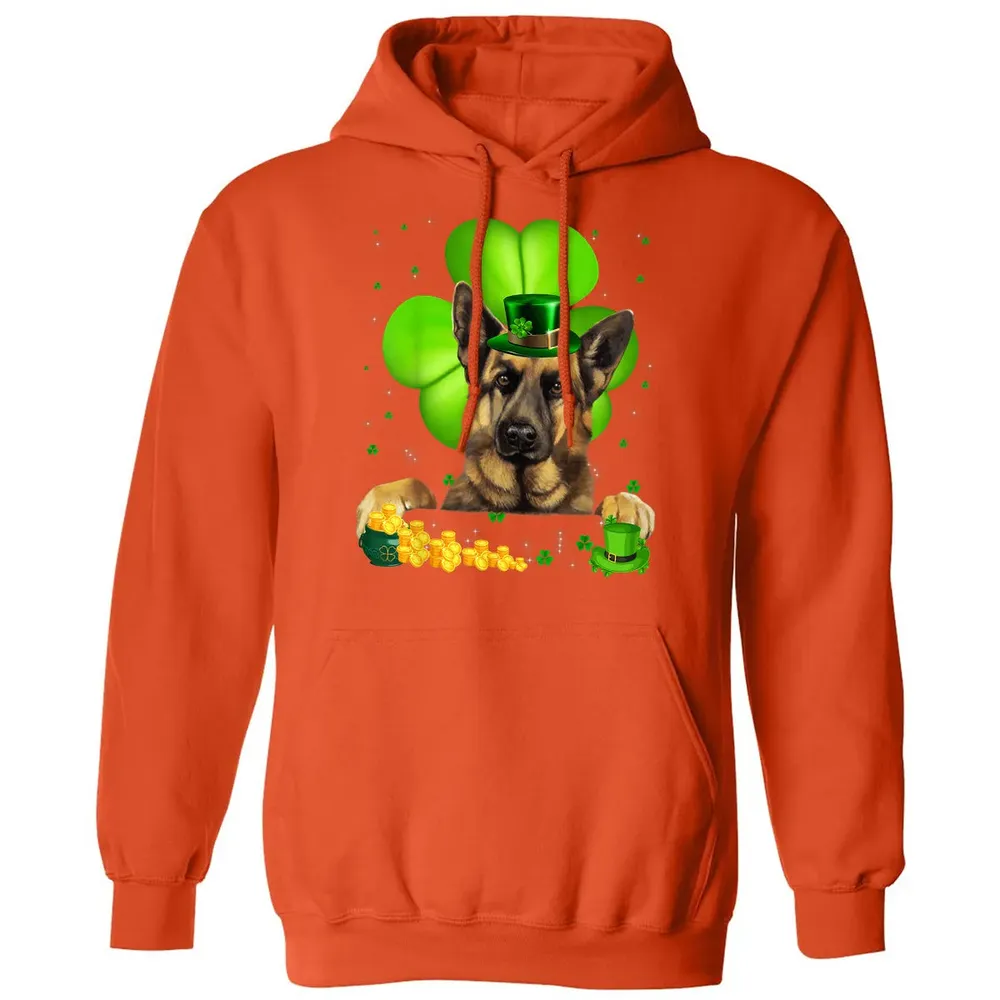 St Patrick's Day German Shepherd Shamrock Classic Unisex Hoodie - 10