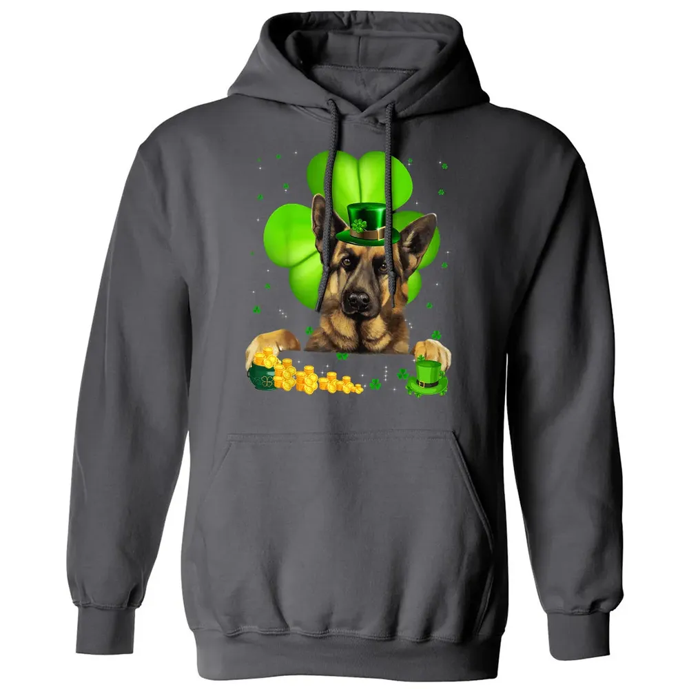 St Patrick's Day German Shepherd Shamrock Classic Unisex Hoodie - 7