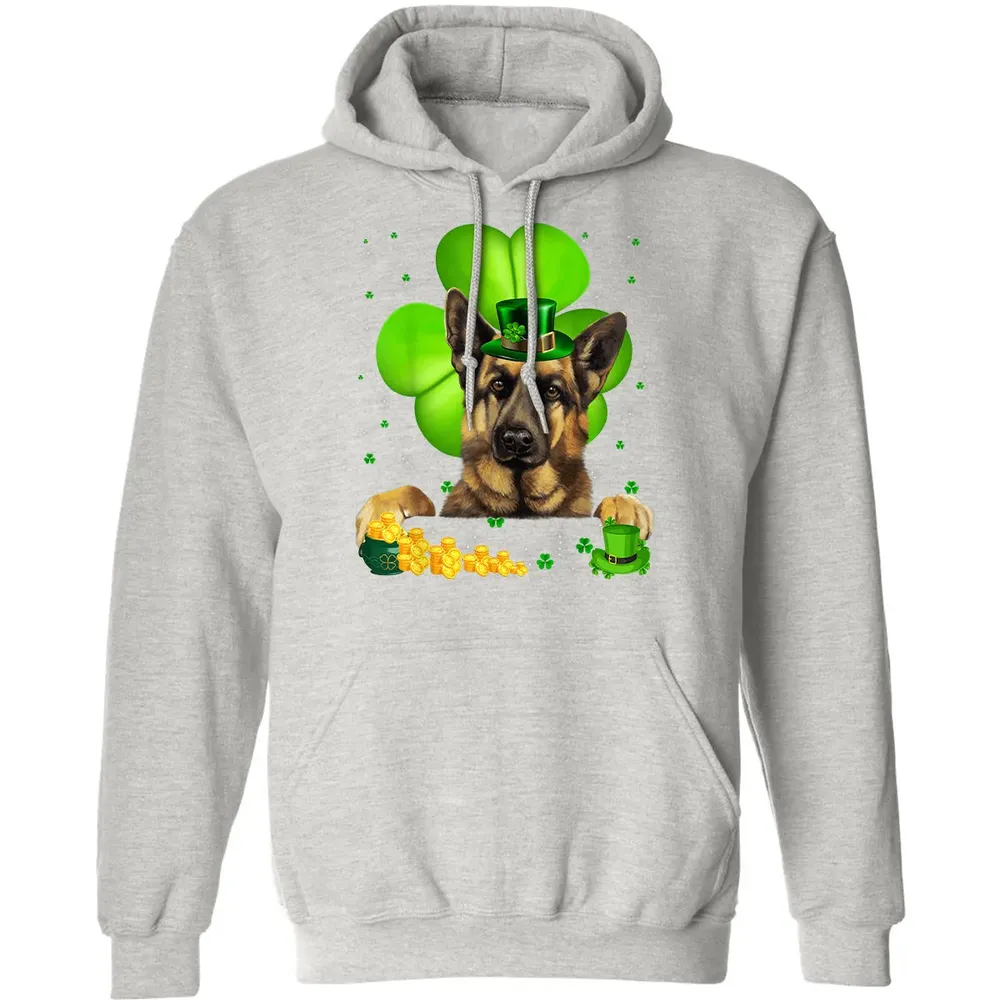 St Patrick's Day German Shepherd Shamrock Classic Unisex Hoodie - 8