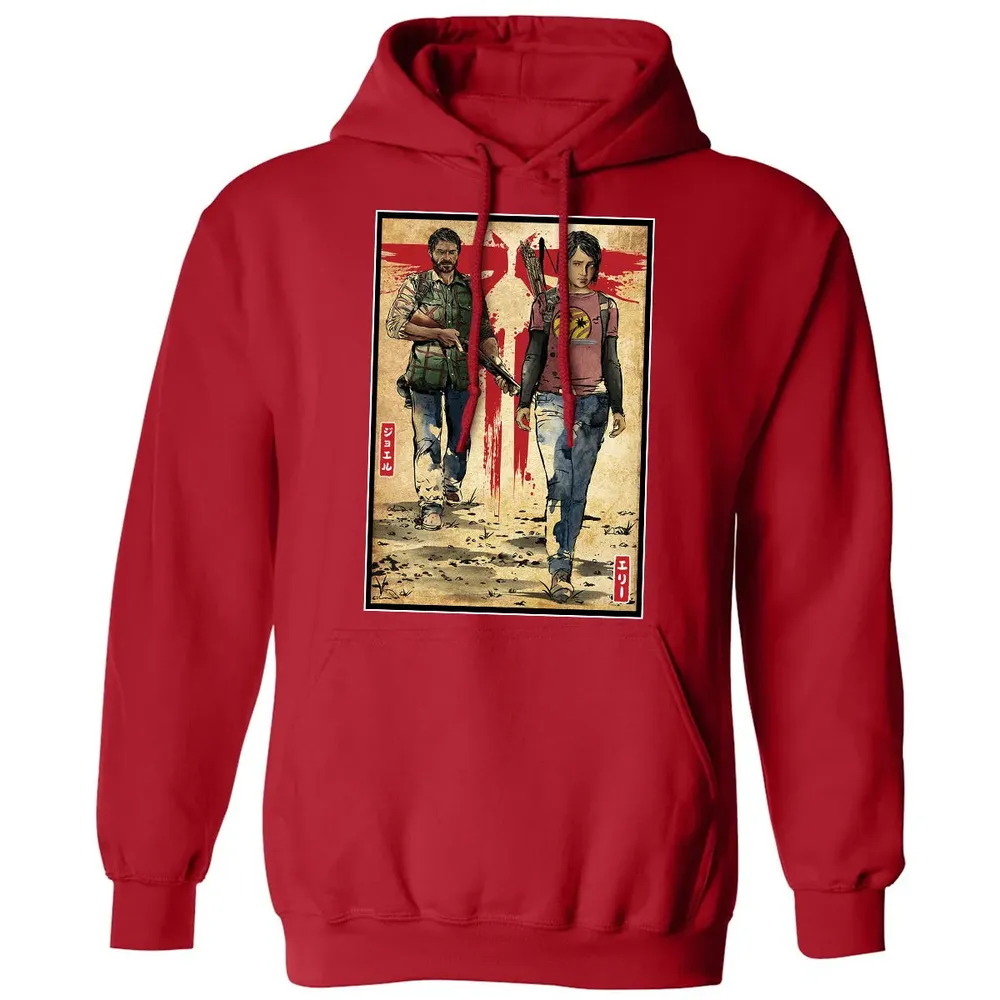 Joel and Ellie woodblock Classic Unisex Hoodie - 5