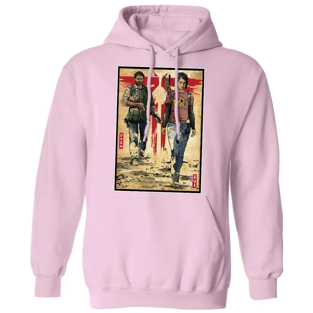 Joel and Ellie woodblock Classic Unisex Hoodie - 3
