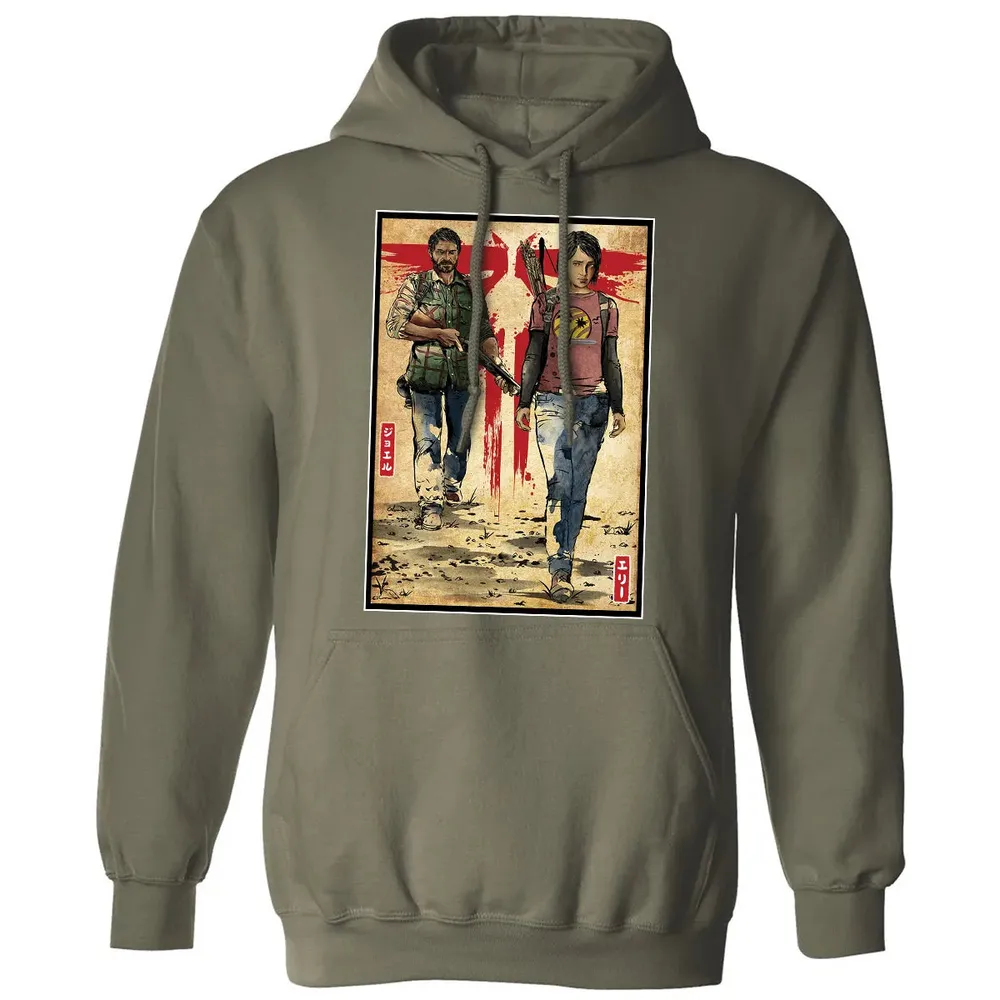 Joel and Ellie woodblock Classic Unisex Hoodie - 4