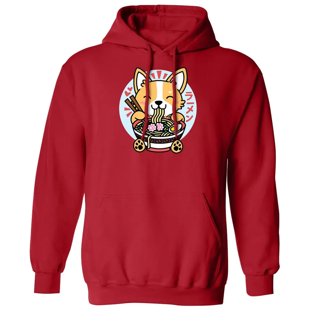 Kawaii Ramen  Cute Anime Dog Corgi Japanese Noodles Classic Unisex Hoodie - 5