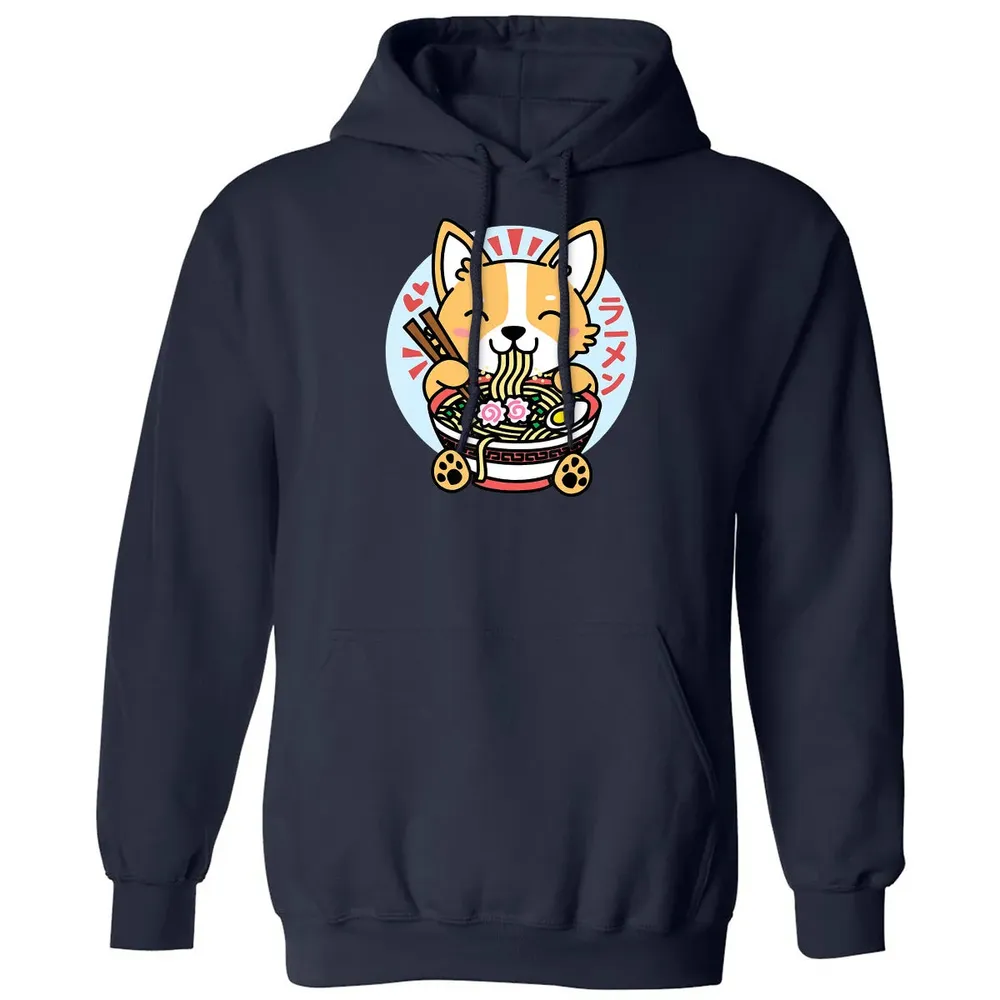 Kawaii Ramen  Cute Anime Dog Corgi Japanese Noodles Classic Unisex Hoodie - 8