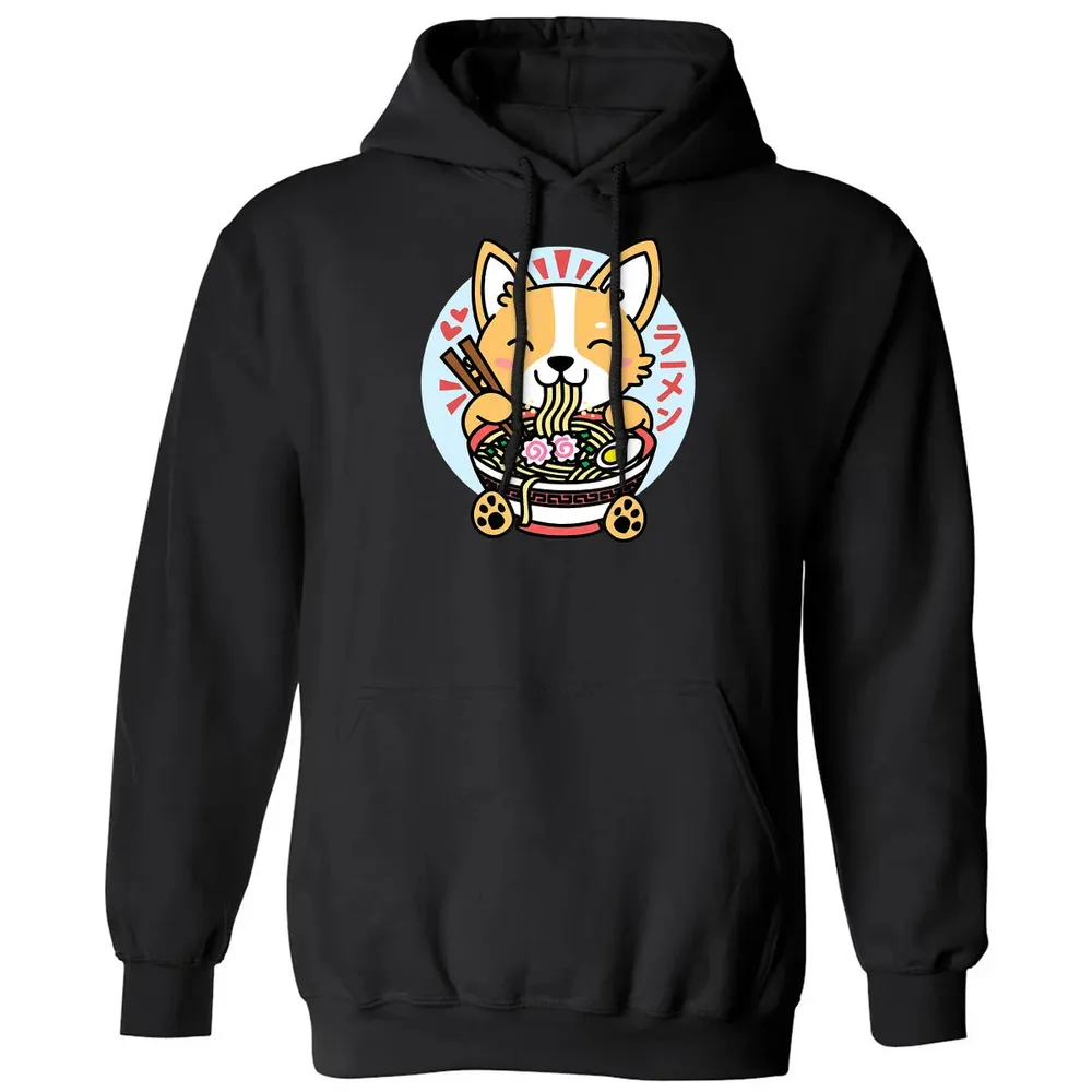 Kawaii Ramen  Cute Anime Dog Corgi Japanese Noodles Classic Unisex Hoodie - 11